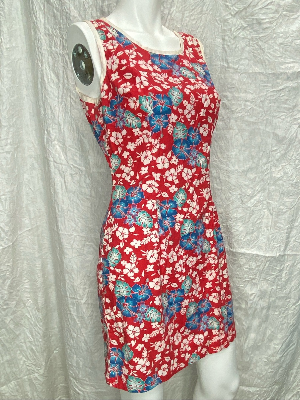 Vintage 90s My Michelle Sleeveless Red Floral Summer Dress